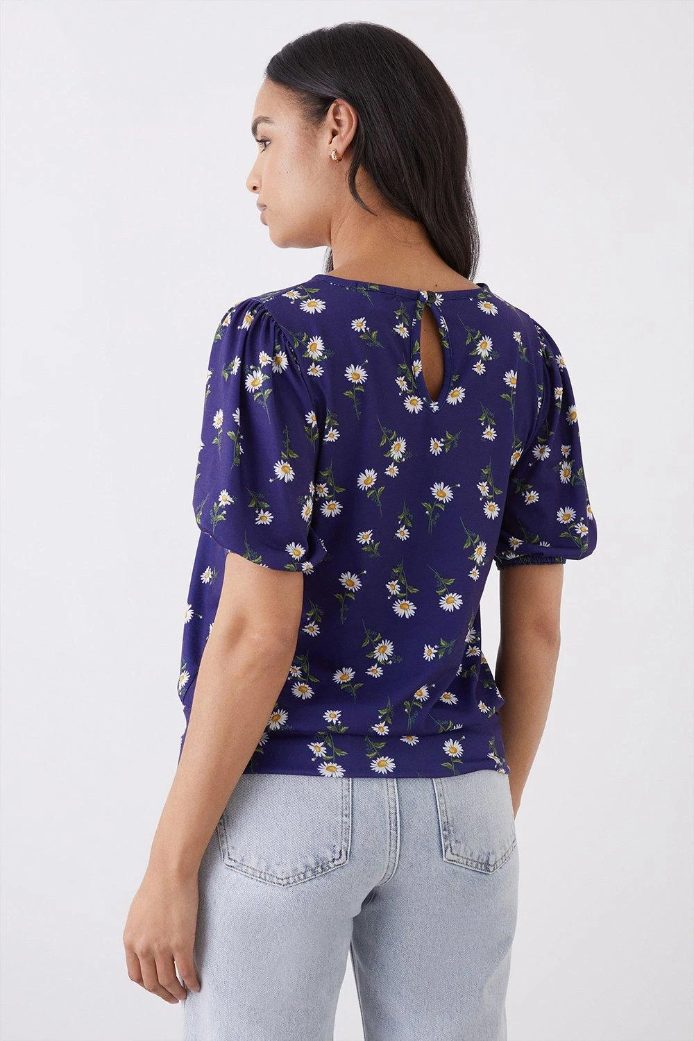 Dorothy Perkins Floral Banded Hem Puff Sleeve Top 5 Dorothy Perkins Floral Banded Hem Puff Sleeve Top - Image 3