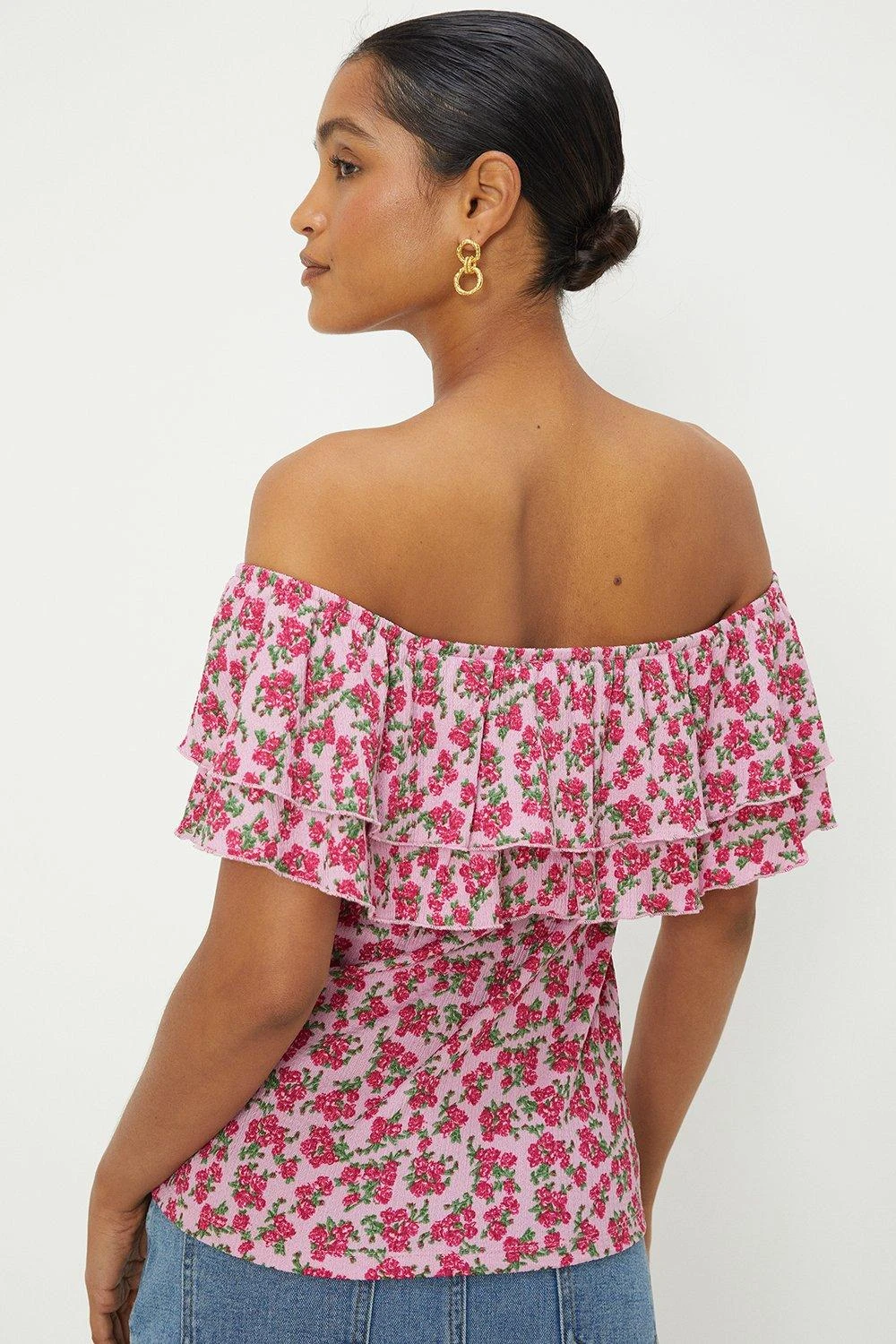 Dorothy Perkins Floral Double Frill Bardot 5 Dorothy Perkins Floral Double Frill Bardot - Image 3