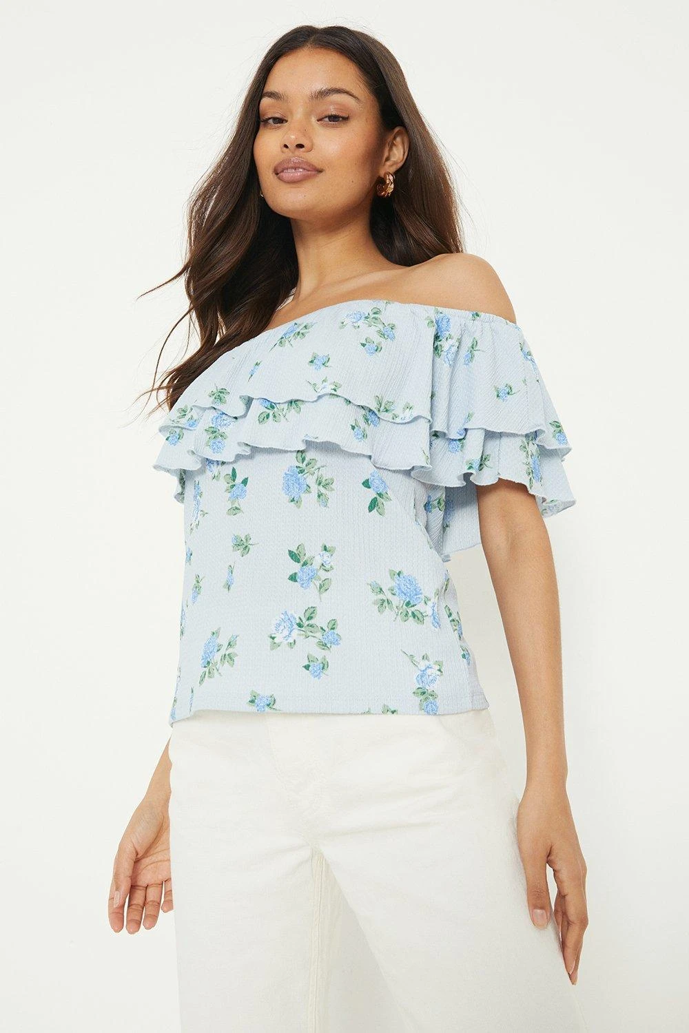 Dorothy Perkins Petite Floral Double Frill Bardot 6 Dorothy Perkins Petite Floral Double Frill Bardot - Image 4