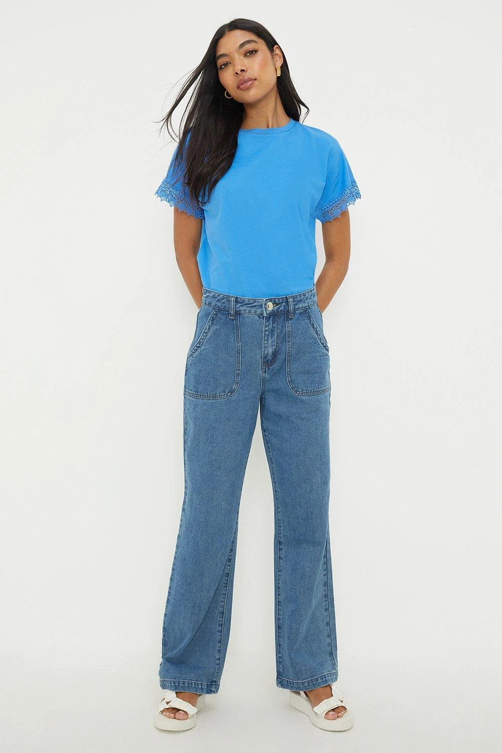 Dorothy Perkins Straight Leg Patch Pocket Jeans 3 Dorothy Perkins Straight Leg Patch Pocket Jeans