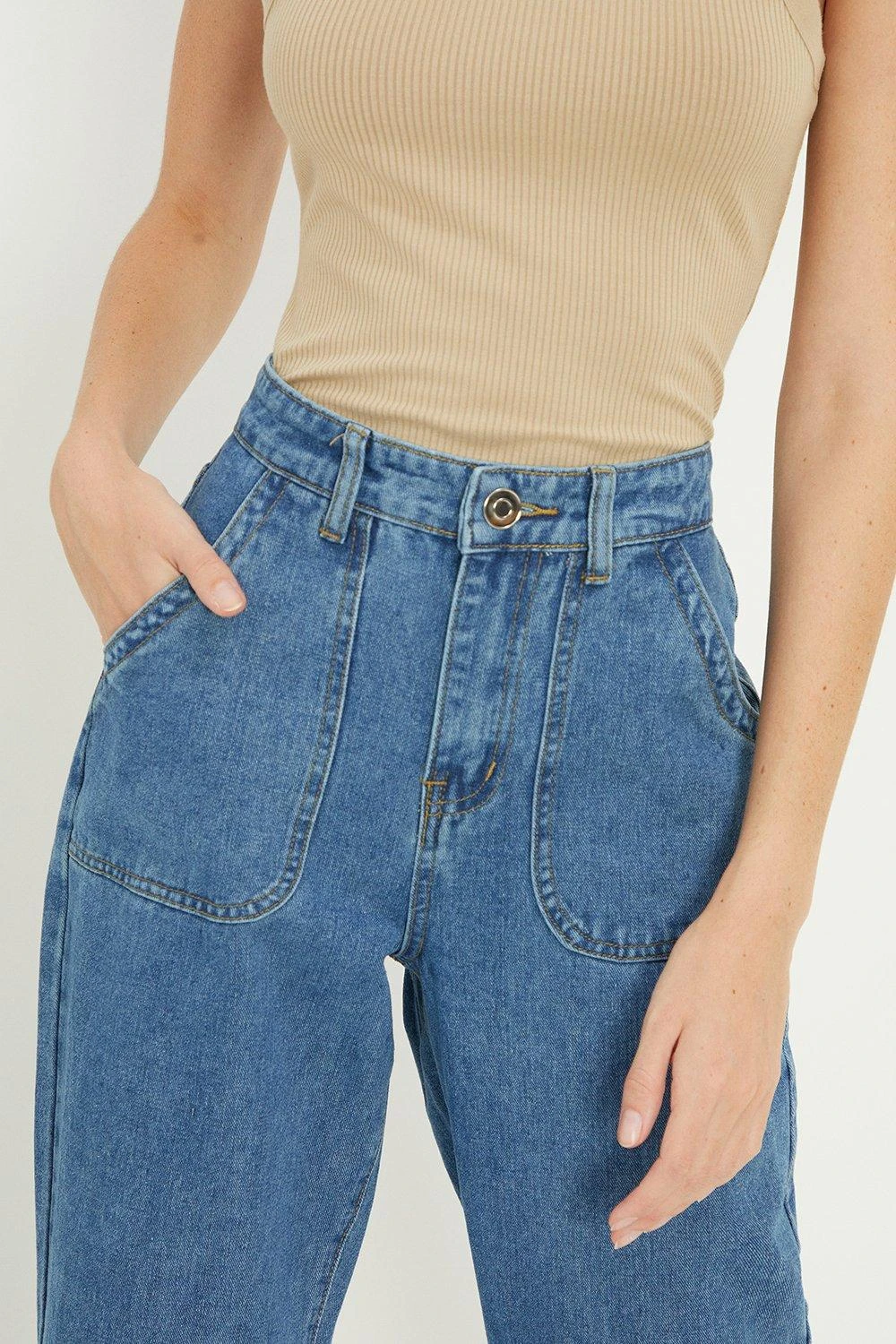 Dorothy Perkins Tall Straight Leg Patch Pocket Jeans 6 Dorothy Perkins Tall Straight Leg Patch Pocket Jeans - Image 4
