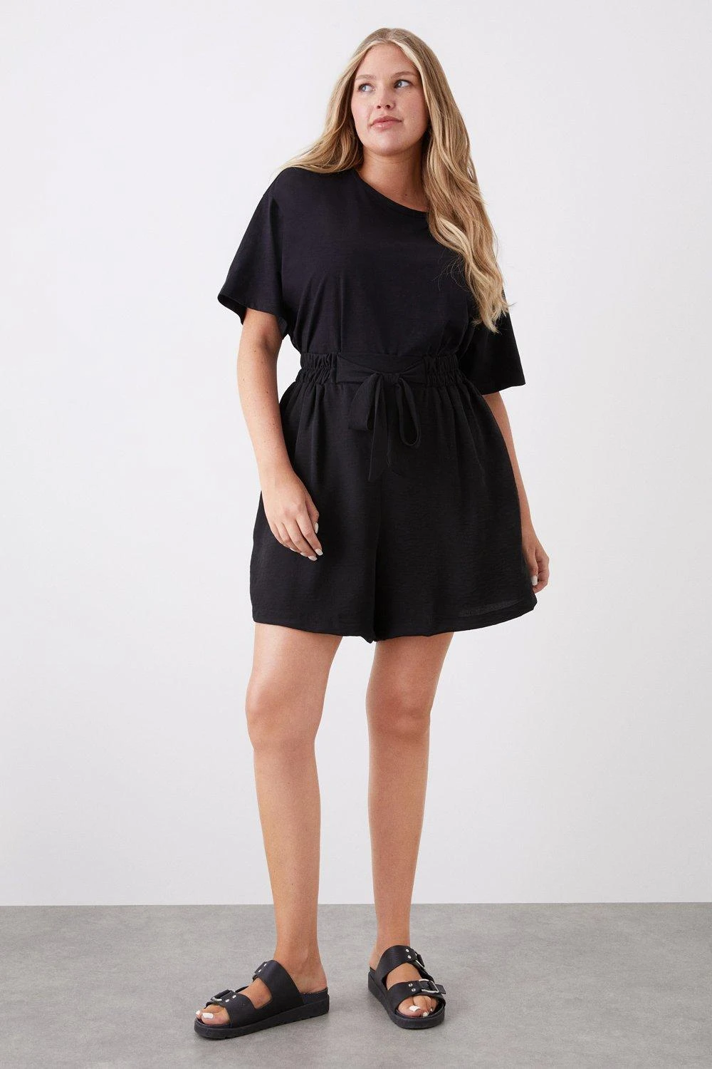 Dorothy Perkins Curve Linen Look Black Short 3 Dorothy Perkins Curve Linen Look Black Short