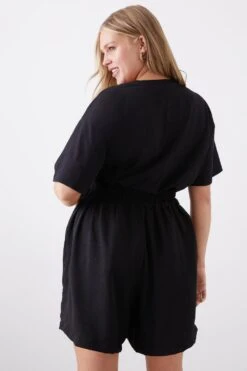Dorothy Perkins Curve Linen Look Black Short 7 Dorothy Perkins Curve Linen Look Black Short -Perkindo Store bqq11617 black xl 2