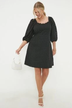Dorothy Perkins Curve Black Broderie Mini Dress 7 Dorothy Perkins Curve Black Broderie Mini Dress -Perkindo Store bqq11656 black xl 1