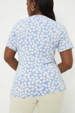 Dorothy Perkins Curve Blue Spot Wrap Blouse 8 Dorothy Perkins Curve Blue Spot Wrap Blouse -Perkindo Store bqq11673 blue xl 2