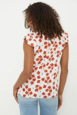 Dorothy Perkins Tall Red Floral Twist Neck Sleeveless Blouse -Perkindo Store bqq11683 mono xl 2