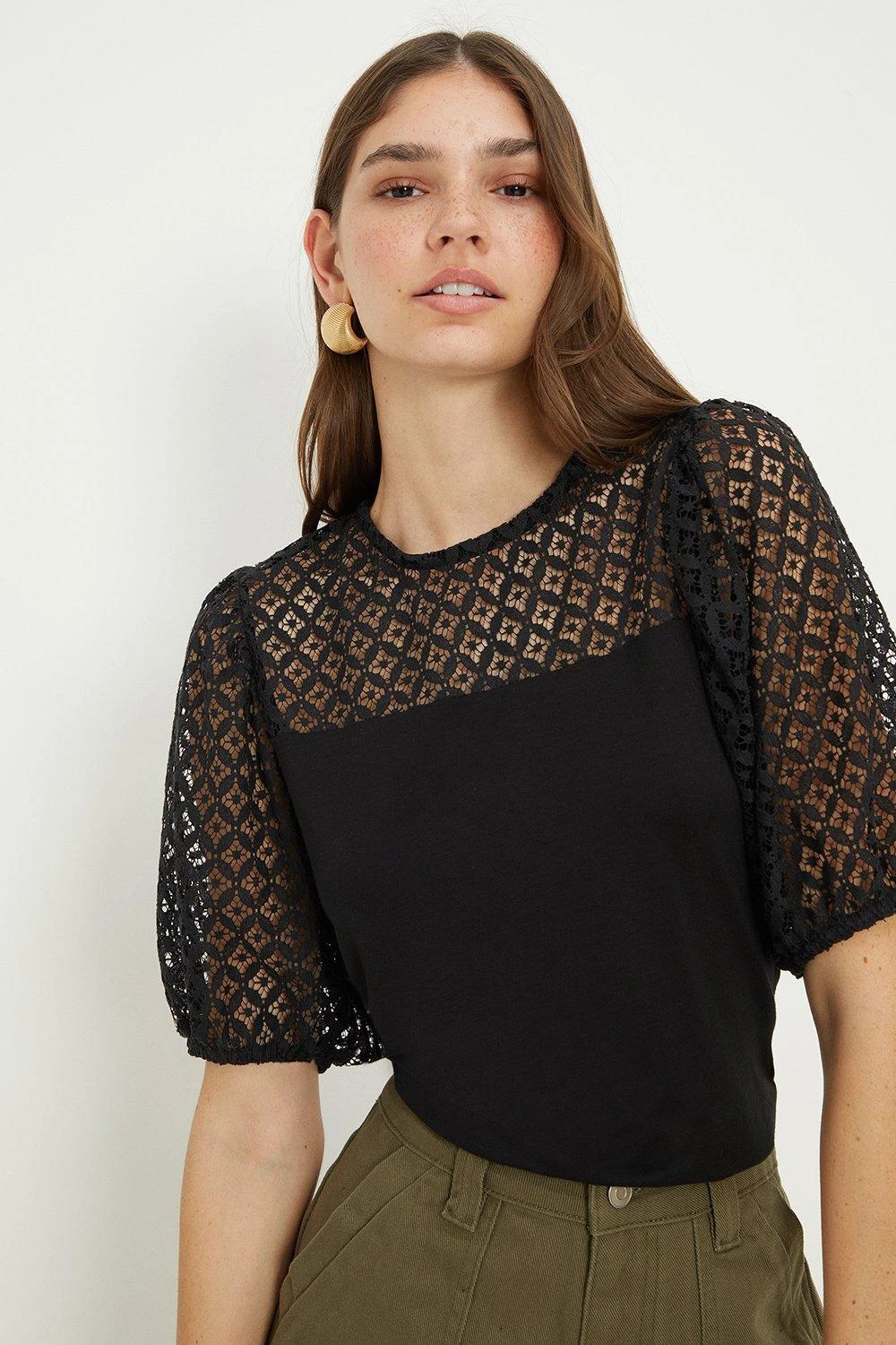 Dorothy Perkins Tall Lace Yoke Sleeve Blouse 4 Dorothy Perkins Tall Lace Yoke Sleeve Blouse - Image 2