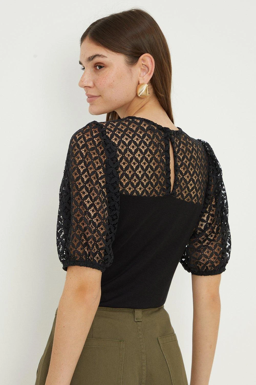 Dorothy Perkins Tall Lace Yoke Sleeve Blouse 5 Dorothy Perkins Tall Lace Yoke Sleeve Blouse - Image 3