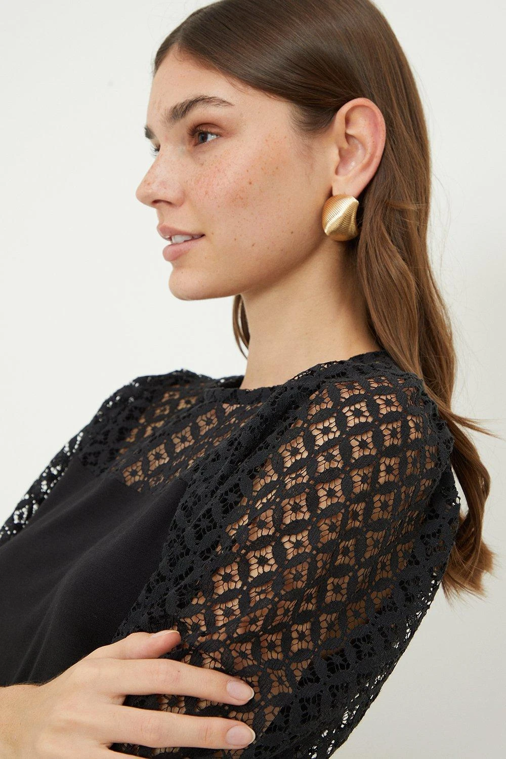 Dorothy Perkins Tall Lace Yoke Sleeve Blouse 6 Dorothy Perkins Tall Lace Yoke Sleeve Blouse - Image 4