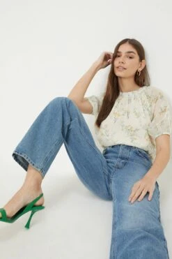 Dorothy Perkins Ivory Floral Chiffon Blouse