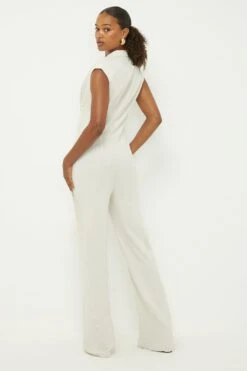 Dorothy Perkins Tall Linen Look Button Jumpsuit 8 Dorothy Perkins Tall Linen Look Button Jumpsuit -Perkindo Store bqq11725 stone xl 2