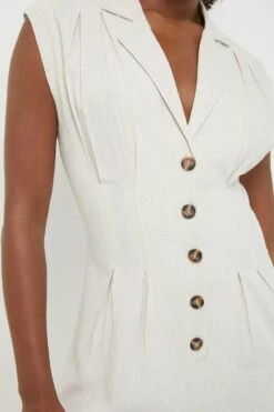 Dorothy Perkins Tall Linen Look Button Jumpsuit 9 Dorothy Perkins Tall Linen Look Button Jumpsuit -Perkindo Store bqq11725 stone xl 3