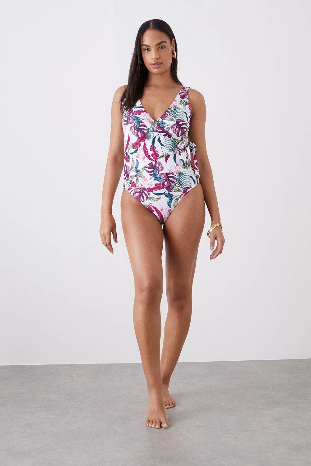Dorothy Perkins Wrap Over Frill Tie Waist Swimsuit 4 Dorothy Perkins Wrap Over Frill Tie Waist Swimsuit - Image 2