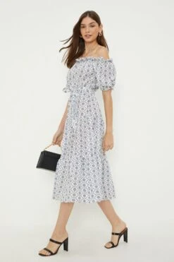 Dorothy Perkins Tiered Bardot Midi Dress