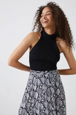 Dorothy Perkins Snake Printed Pleated Midi Skirt -Perkindo Store bqq11795 snake xl 2