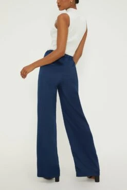 Dorothy Perkins Satin Wide Leg Trousers 8 Dorothy Perkins Satin Wide Leg Trousers -Perkindo Store bqq11837 navy xl 2