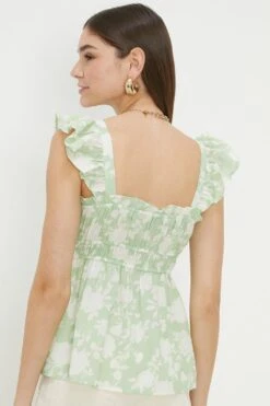 Dorothy Perkins Green Floral Frill Strap Cami Top -Perkindo Store bqq11870 green xl 2