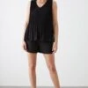 Dorothy Perkins Tall Pleated Sleevless Blouse -Perkindo Store bqq11907 black xl