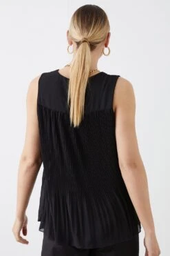 Dorothy Perkins Tall Pleated Sleevless Blouse -Perkindo Store bqq11907 black xl 2