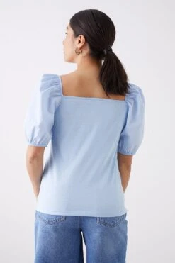 Dorothy Perkins Square Neck Poplin Sleeve Top 7 Dorothy Perkins Square Neck Poplin Sleeve Top -Perkindo Store bqq11923 blue xl 2