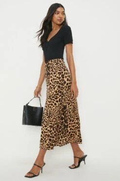 Dorothy Perkins Animal Printed Midi Skirt
