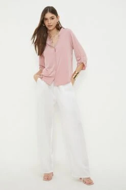 Dorothy Perkins Roll Sleeve Shirt -Perkindo Store bqq11973 blush xl 3
