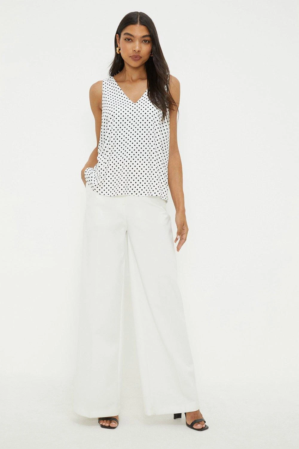 Dorothy Perkins Black Spot Built Up V Neck Cami Top 3 Dorothy Perkins Black Spot Built Up V Neck Cami Top