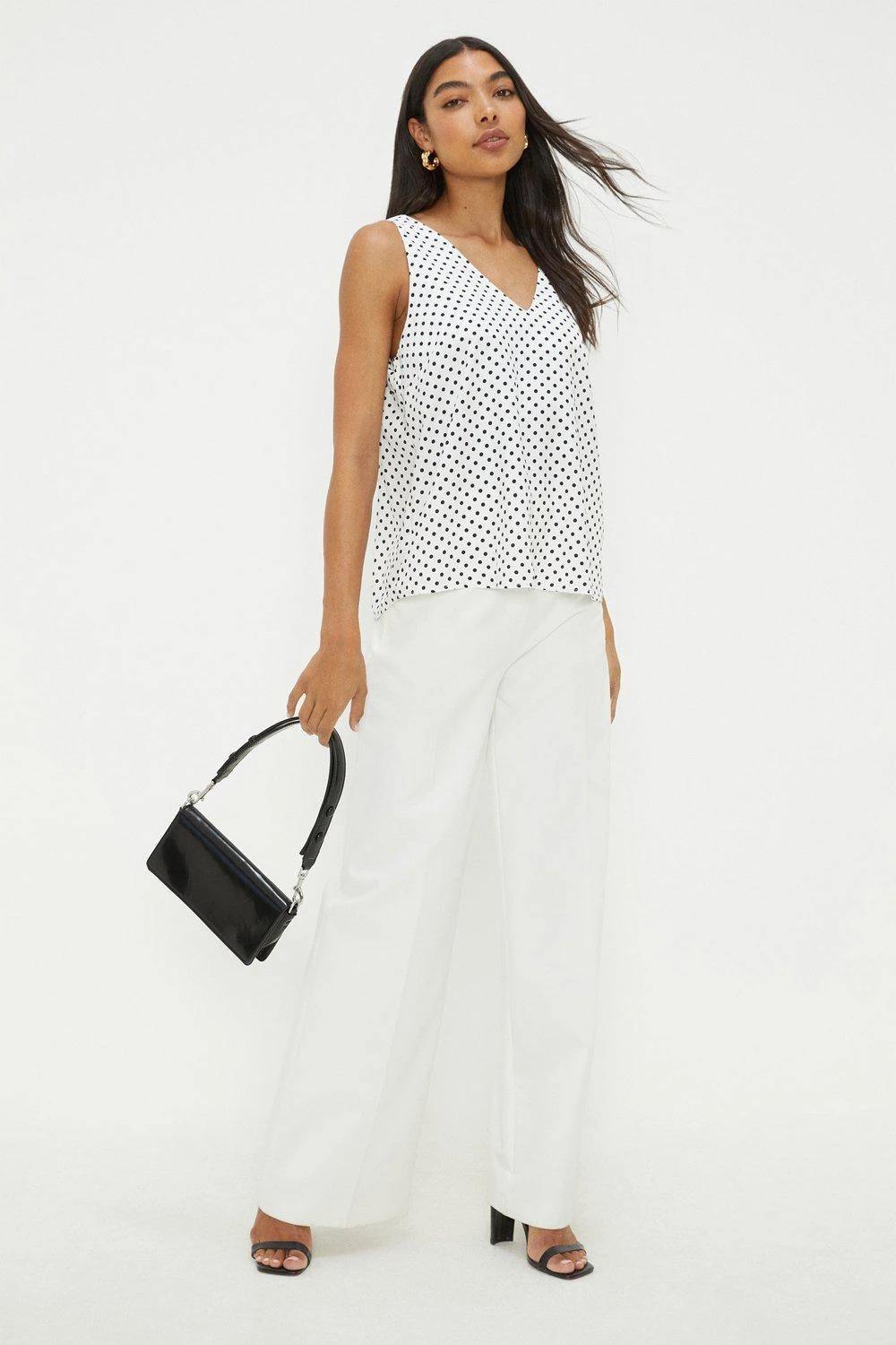 Dorothy Perkins Black Spot Built Up V Neck Cami Top 6 Dorothy Perkins Black Spot Built Up V Neck Cami Top - Image 4