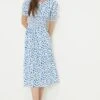 Dorothy Perkins Blue Spot Shirred Waist Midi Dress -Perkindo Store bqq11982 blue xl