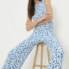 Dorothy Perkins Blue Spot Tie Shoulder Jumpsuit -Perkindo Store bqq12009 blue xl