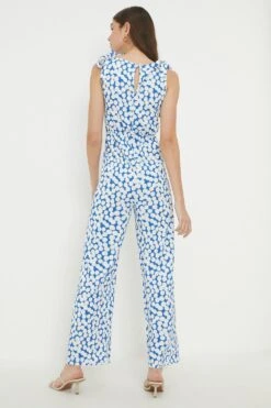 Dorothy Perkins Blue Spot Tie Shoulder Jumpsuit -Perkindo Store bqq12009 blue xl 2