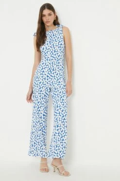 Dorothy Perkins Blue Spot Tie Shoulder Jumpsuit -Perkindo Store bqq12009 blue xl 3