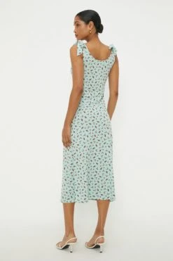 Dorothy Perkins Green Ditsy Tie Shoulder Midi Dress 8 Dorothy Perkins Green Ditsy Tie Shoulder Midi Dress -Perkindo Store bqq12014 green xl 2