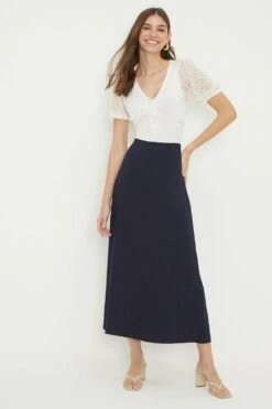 Dorothy Perkins Tall Navy Midi Skirt