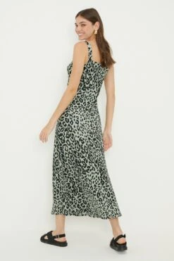 Dorothy Perkins Tall Green Animal Button Through Midi Dress 8 Dorothy Perkins Tall Green Animal Button Through Midi Dress -Perkindo Store bqq12057 green xl 2