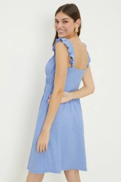 Dorothy Perkins Tall Blue Ruffle Mini Dress -Perkindo Store bqq12074 blue xl 2