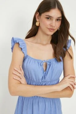 Dorothy Perkins Tall Blue Ruffle Mini Dress -Perkindo Store bqq12074 blue xl 3