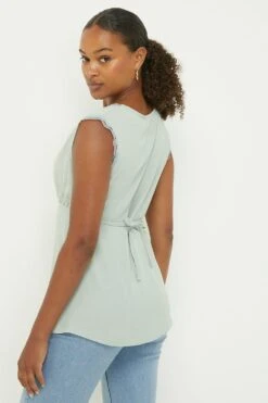 Dorothy Perkins Tall Lace Trim Sleeveless Blouse -Perkindo Store bqq12079 mint xl 2