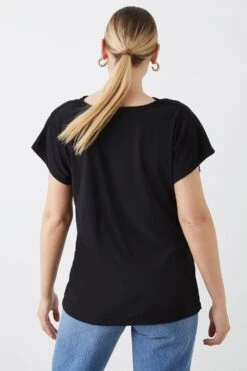 Dorothy Perkins Tall Cowl Neck Short Sleeve Blouse -Perkindo Store bqq12080 black xl 2