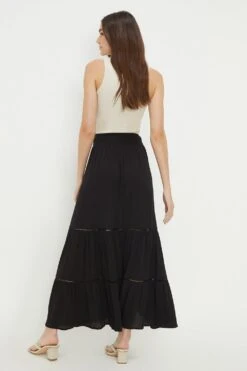 Dorothy Perkins Tiered Trim Maxi Skirt 8 Dorothy Perkins Tiered Trim Maxi Skirt -Perkindo Store bqq12142 black xl 2