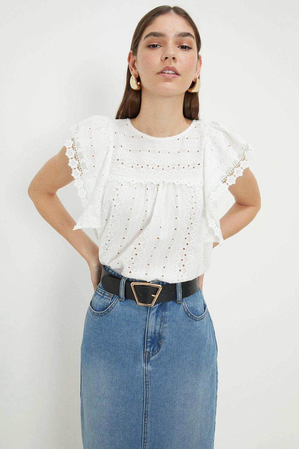 Dorothy Perkins Broderie Frill Top 4 Dorothy Perkins Broderie Frill Top - Image 2