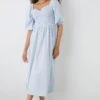 Dorothy Perkins Blue Stripe Shirred Bodice Midi Dress -Perkindo Store bqq12171 blue xl