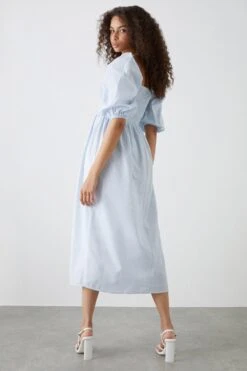 Dorothy Perkins Blue Stripe Shirred Bodice Midi Dress -Perkindo Store bqq12171 blue xl 2