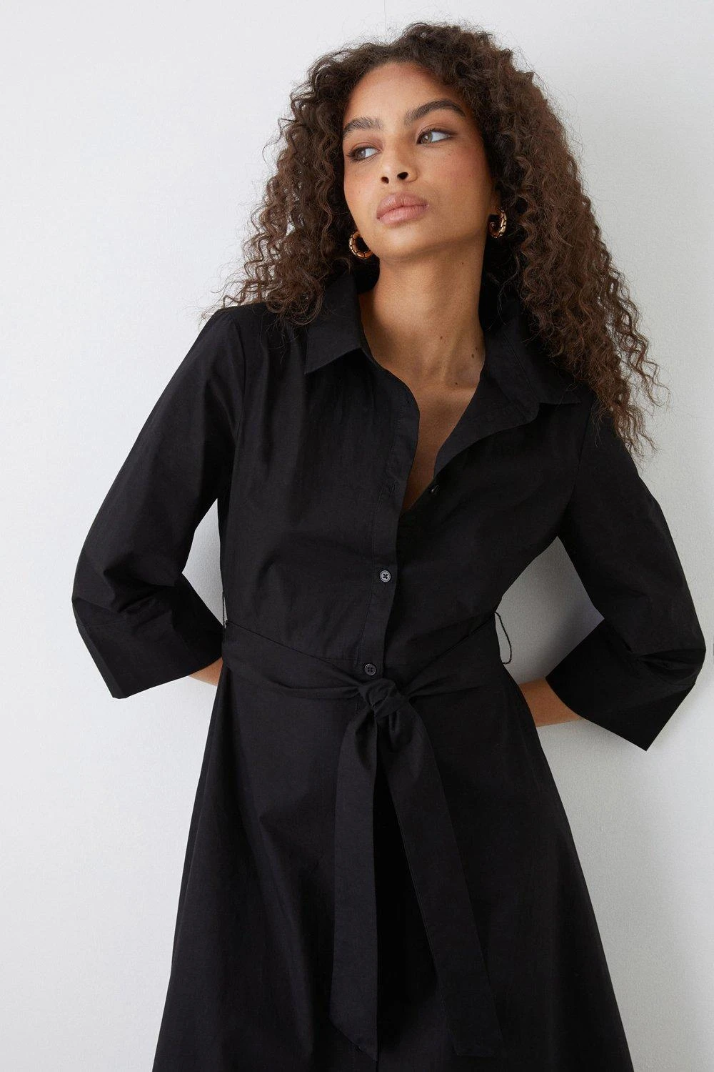 Dorothy Perkins Black Midi Shirt Dress 4 Dorothy Perkins Black Midi Shirt Dress - Image 2
