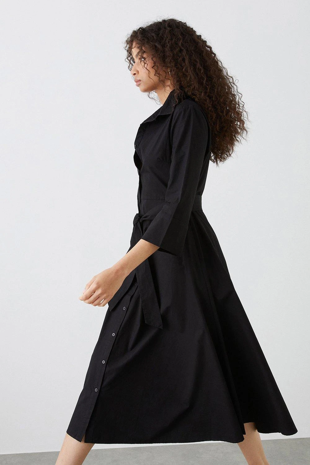 Dorothy Perkins Black Midi Shirt Dress 5 Dorothy Perkins Black Midi Shirt Dress - Image 3