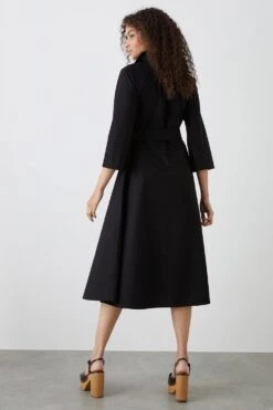 Dorothy Perkins Black Midi Shirt Dress 9 Dorothy Perkins Black Midi Shirt Dress -Perkindo Store bqq12193 black xl 3