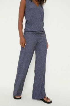 Dorothy Perkins Tall Blue Spot Straight Leg Trousers -Perkindo Store bqq12235 navy xl 3