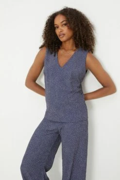Dorothy Perkins Tall Blue Spot Built Up Cami -Perkindo Store bqq12237 navy xl 1