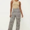 Dorothy Perkins Tall Leopard Print Straight Leg Trousers -Perkindo Store bqq12238 black xl