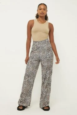 Dorothy Perkins Tall Leopard Print Straight Leg Trousers